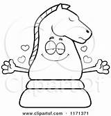 Mascot Wanting Chess Loving Knight Hug Clipart Cartoon Cory Thoman Outlined Coloring Vector sketch template