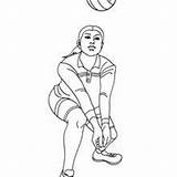 Volleyball Player Coloring Ball Pages Hellokids Dig Referee Going sketch template