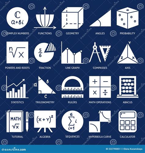 math symbols icon set  flat style stock illustration illustration