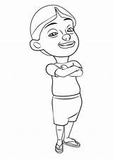 Upin Ipin Mail Coloring Pages Draw Drawing Step Cartoon Ros Printable Funny sketch template