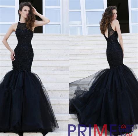prime js 2015 new o neck beaded mermaid backless lace long prom dress