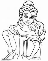 Belle Coloring Pages Beauty Beast Disney Book Disneyclips Color Printable Chip Holding Funstuff sketch template