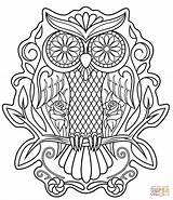 Skull Owl Coloring Sugar Pages Calavera Printable Print Sheet Drawing Color Skulls Tattoo Popular Book sketch template