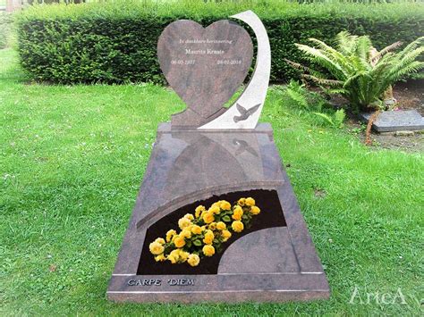 prachtige grafsteen met hart en duif grafsteen begraafplaats decoraties graf decoraties