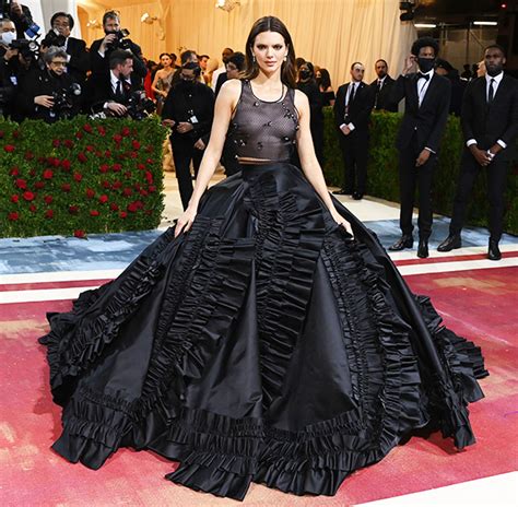 kendall jenner rocks sheer skirt and crop top at met gala after party