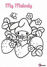 Colorear Sanrio Conejito Kitty Fresas Colouring Mymelody Dekawaii Bubakids Tablero Gato sketch template