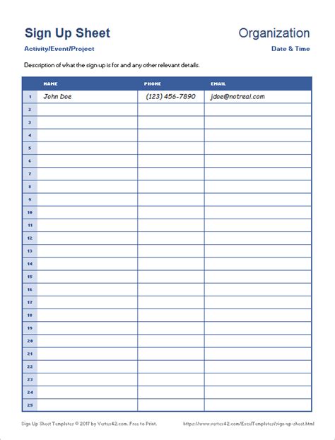 sign  sheet template professional word templates
