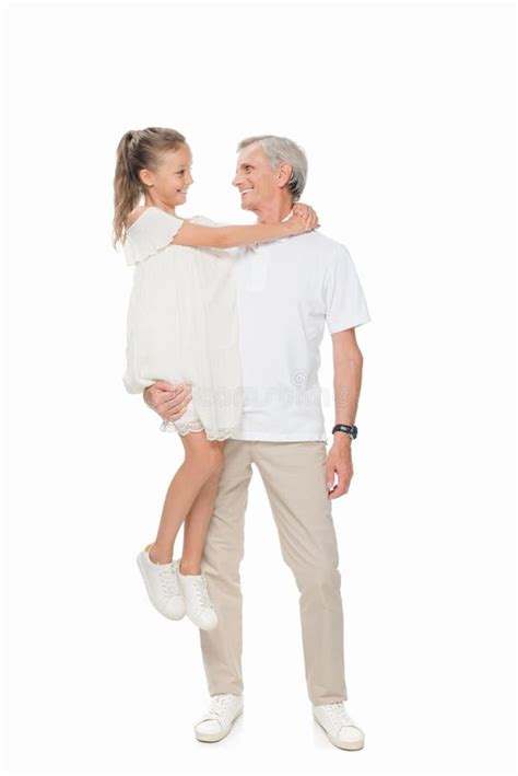 Grandfather Holding On Hands Granddaughter Stock Image Image Of