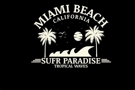 miami beach california surfing paradise color cream  vector art  vecteezy
