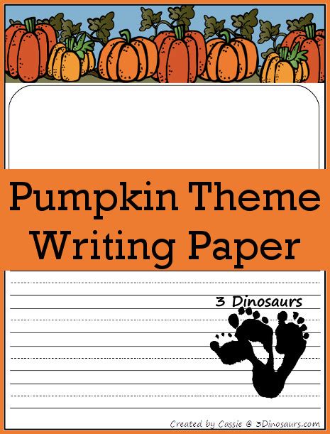 pumpkin themed writing paper  dinosaurs