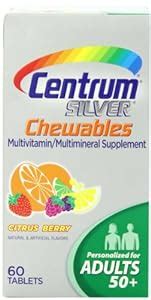 amazoncom centrum silver multivitamin supplement chewables citrus berry  count pack