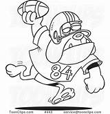 Bulldog Football Cartoon Throwing Ball Coloring Line Leishman Ron Protected Law Copyright May sketch template