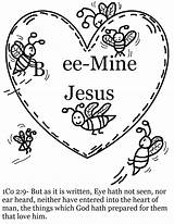 Valentine Coloring Pages Valentines Printable Kids School Sunday Church Color Christian Bible Bee Print Collection Churchhousecollection Happy House Children Crafts sketch template