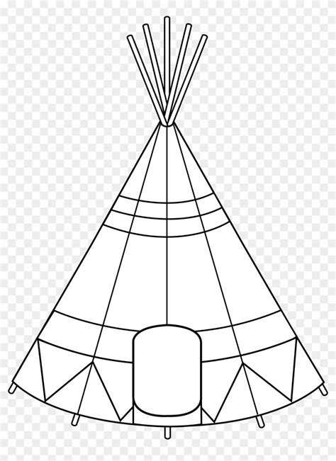 teepee tent clipart black  white  nation teepee drawing  transparent png clipart