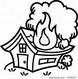 House Burning Clipart Fire Drawing Monochrome Clipartmag Illustration Clipground Stock sketch template