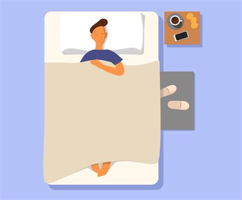 Premium Vector Cartoon Man Sleeps In Bed Rest At Home Modern Life