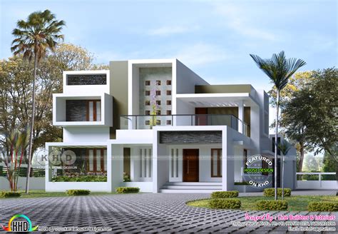 sq ft box type contemporary house rendering kerala home design  floor plans