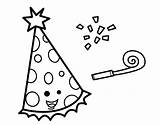 Party Hat Coloring Birthday Coloringcrew sketch template