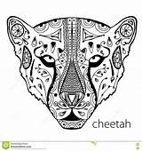 Cheetah Coloring Adults Ethnic Therapy Book Print Patterns Antistress Pattern sketch template