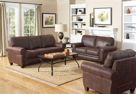 piece brown micro fiber sofa set