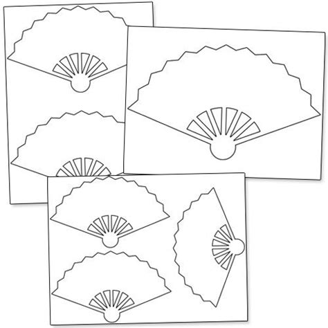 printable hand fan template  printabletreatscom shapes
