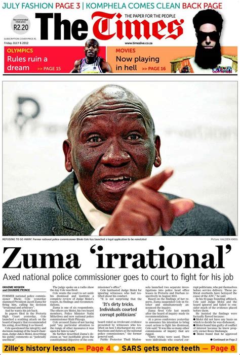 newspaper  times south africa newspapers  south africa friday