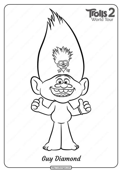 printable trolls  guy diamond coloring page poppy coloring page