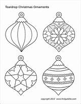 Christmas Ornaments Tree Teardrop Printable Drawing Ornament Templates Coloring Firstpalette Template Pages Pdf Set Drawings Paintingvalley sketch template