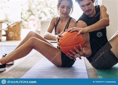 couple exercising together stock image image of holding 152347271