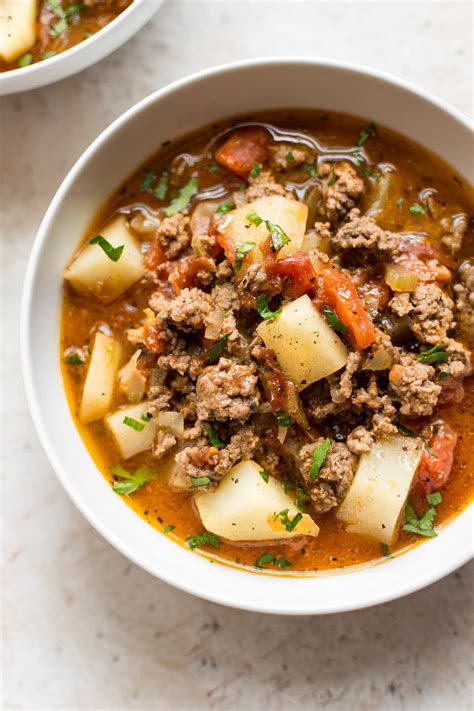 hamburger soup recipe   simple  hearty meal   ground