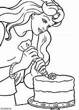 Coloring Pages Barbie Cooking sketch template