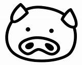 Pig Line Clipart Clip Coloring Cartoon Face Pages Library sketch template