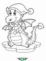 Dragon Coloring Cute Little Toddlers Cap Easy Tsgos sketch template