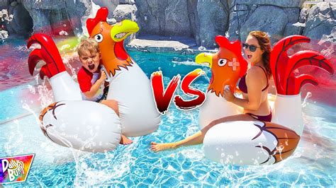 inflatable pool floaty battle hilarious youtube