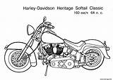 Davidson Harley Drawings Eagle Moto Coloriage Softail Heritage Coloring Pages Template Classic sketch template