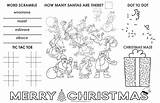 Christmas Kids Placemat Printable Activities Activity Fun Will sketch template