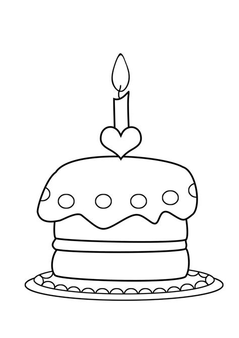 birthday cake coloring page printable  getcoloringscom