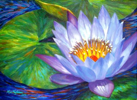 Lavender Lotus Flower Painting By Mon Fagtanac Fine Art America