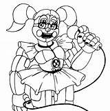 Fnaf Freddy Nights Colorare Sister Animatronics Circus Ballora Disegni Animatronic Naf Personagens Foxy Getdrawings sketch template