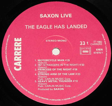 saxon the eagle has landed live french release heavy metal 12 lp vinyl