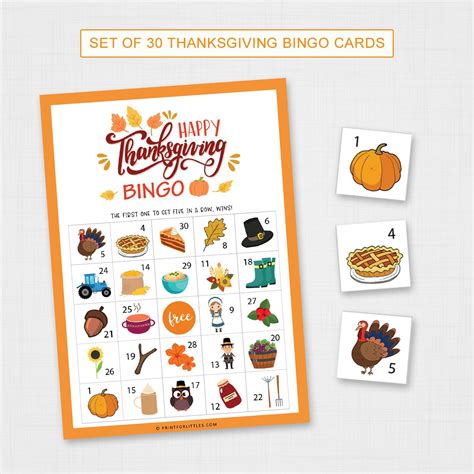 thanksgiving bingo printable fun activities  kids