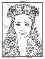 Coloring Girl Pages Pdf Girls Face Portrait Choose sketch template