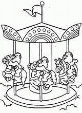 Coloring Pages Merry Round Go Carousel Bears Care Riding Colouring Kids Sheets Printable Popular Coloringhome sketch template