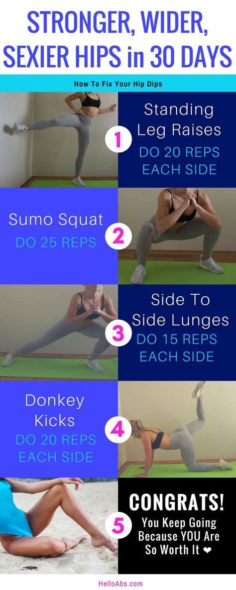 Do These 4 Exercises To Get Wider Hips Small Waist Workout Hip