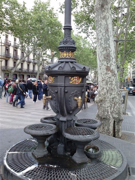 la mitica font de canaletes  cities fire pit fountain barcelona city outdoor decor
