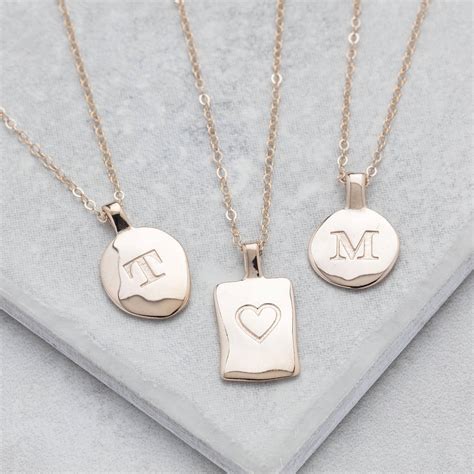 personalised rose gold initial necklace    rose