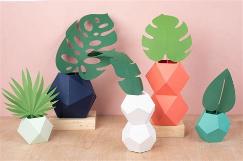 geometric paper vases