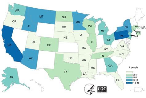 case count maps investigation notice multistate outbreak   coli  infections april