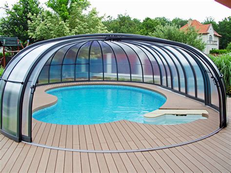 swimming pool enclosures telescopic retractable buildings  swimming pools
