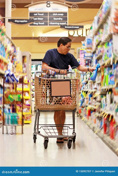 grocery shopping stock image image  husband shopping